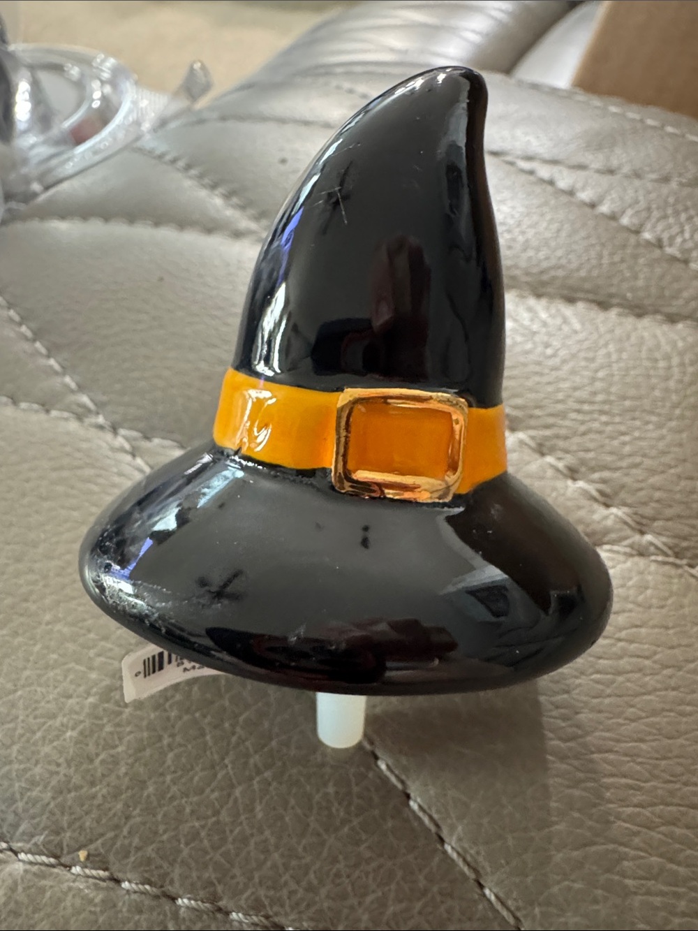 NEW Nora Fleming Black Ceramic Witchful thinking Hat with Orange Band. NWT - Picture 2 of 4